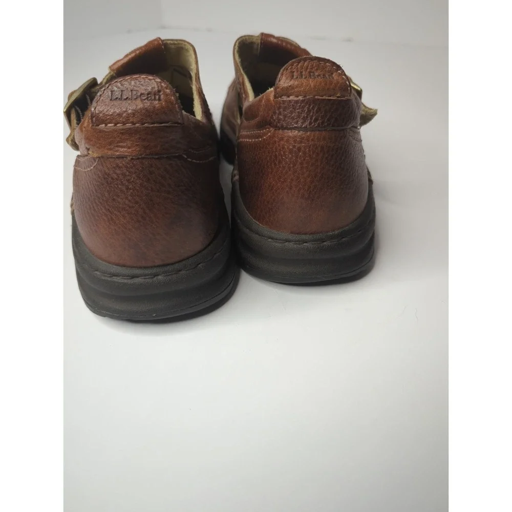 L.L. Bean Leather Fisherman Sandals Mens 8 Brown Caged Grandpacore Gorpcore